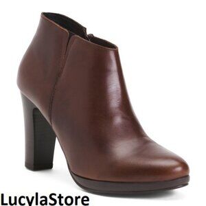 RIZZOLI Genuine Leather Ankle Heel Booties for Woman NEW Almond Toe Size 7 /37